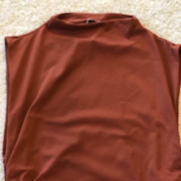 Windsor High Neckline Ruched Side Sleeveless Top Shirt Blouse - Picture 2 of 9